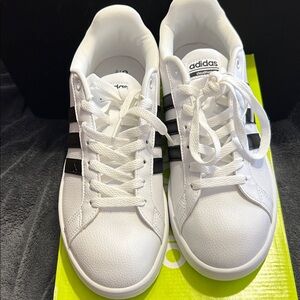 Adidas Classic White Shoes with Black Accents